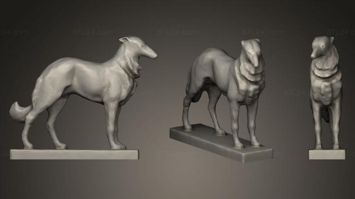 Статуэтки животных (Скульптура собаки, STKJ_0430) 3D модель для ЧПУ станка